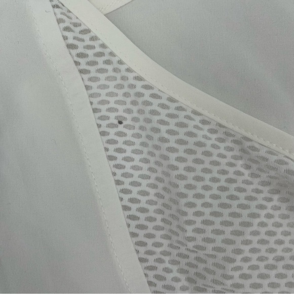 ATHLETA Womens White Athletic Tank Top Drawstring sides Mesh detail size: Large - Picture 5 of 11